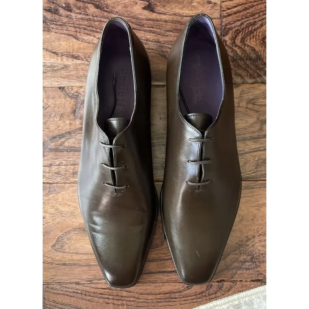 $3,100 NWOB Berluti Wholecut Oxfords Alessandro Brown Leather Size 7.5(41.5)